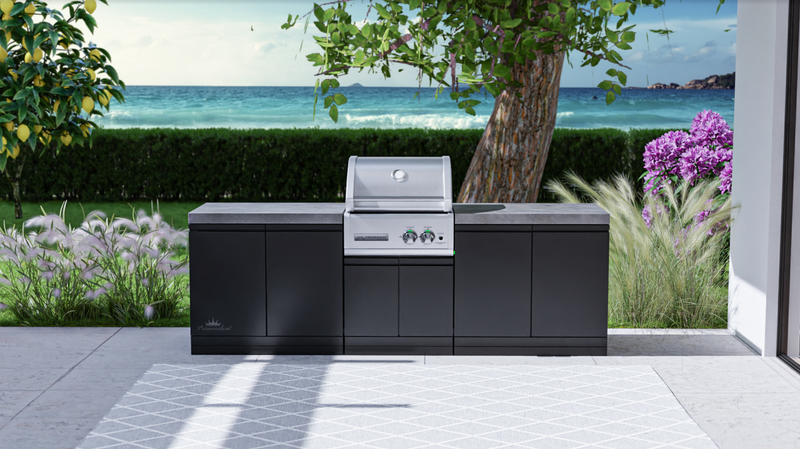GrandPro Outdoor Kitchen with CrossRay 2 Burner BBQ, - 2.5m