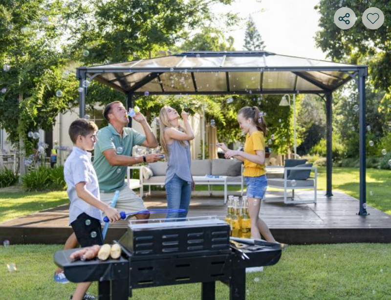 Martinique 12 ft. x 16 ft. Gazebo Kit - Grey Structure