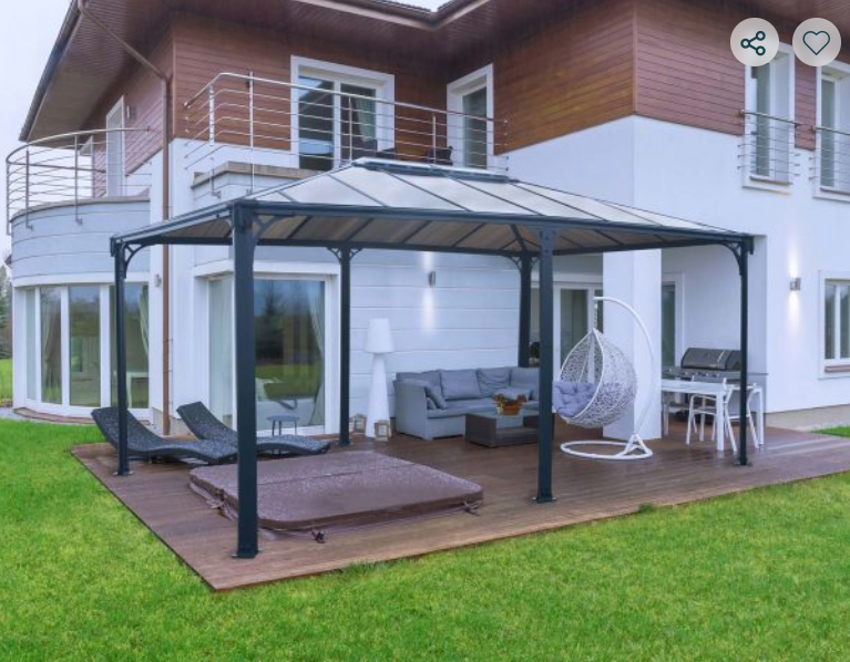 Martinique 12 ft. x 16 ft. Gazebo Kit - Grey Structure