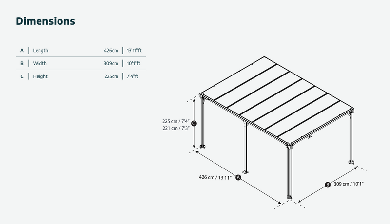 Milano 10 ft. x 14 ft. Gazebo Kit - Grey Structure