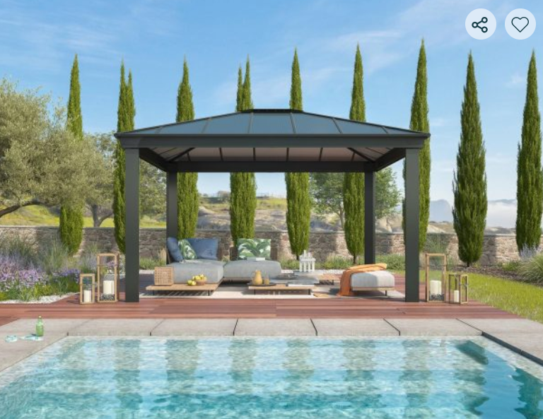 Dallas 12 ft. x 14 ft. Gazebo Kit - Grey Structure