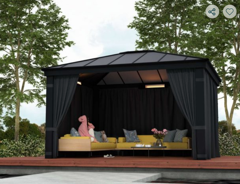 Dallas 12 ft. x 14 ft. Gazebo Kit - Grey Structure