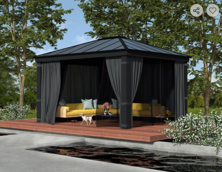 Dallas 12 ft. x 14 ft. Gazebo Kit - Grey Structure