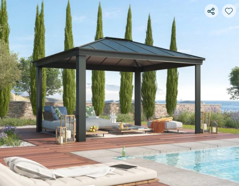 Dallas 12 ft. x 14 ft. Gazebo Kit - Grey Structure