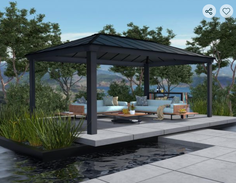 Dallas 12 ft. x 20 ft. Gazebo Kit - Grey Structure
