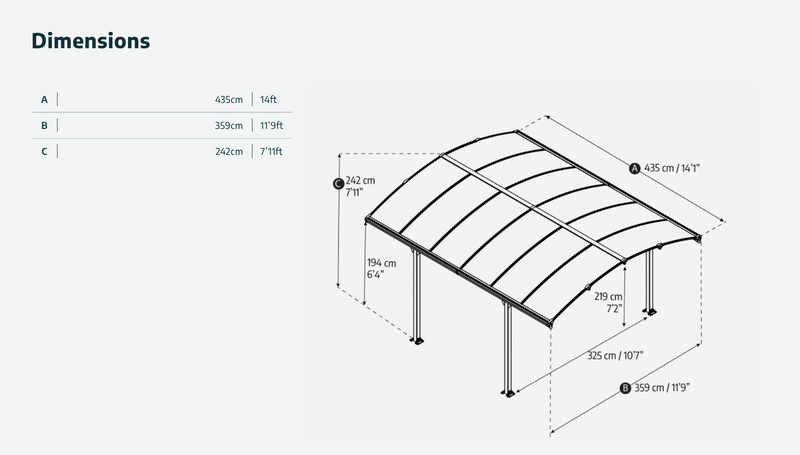 Tucson 11 ft. x 14 ft. Gazebo Kit - Grey Structure