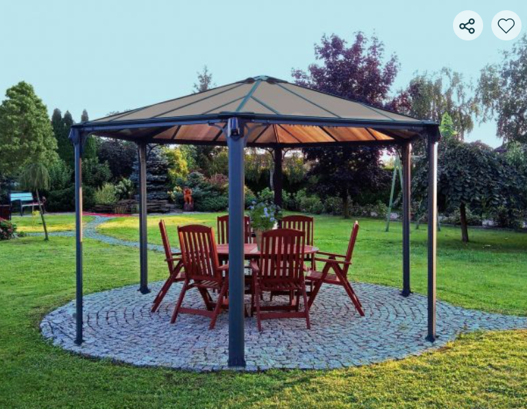 Monaco 13 ft. x 15 ft. Gazebo Kit - Grey Structure
