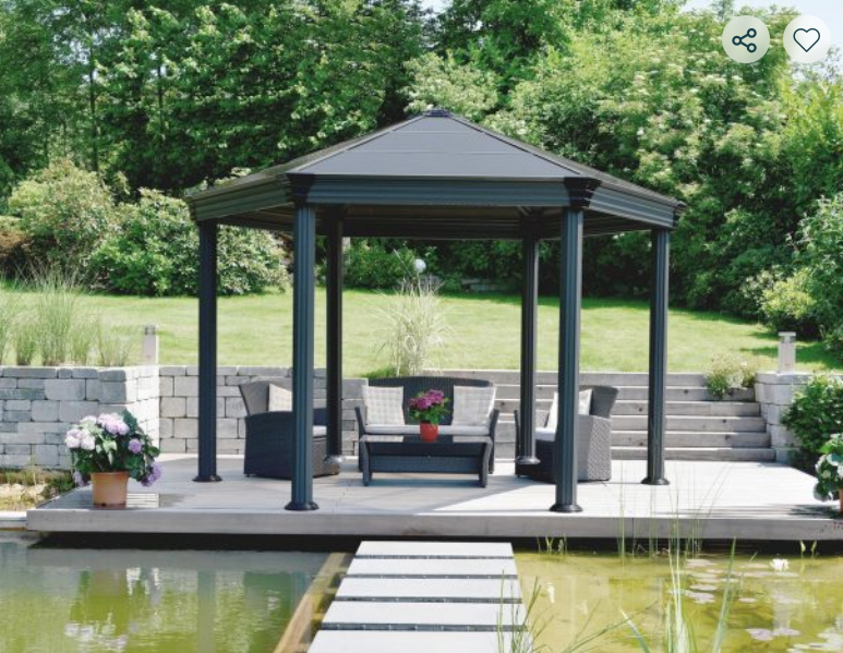 Roma 12 ft. x 14 ft. Gazebo Kit - Grey Structure