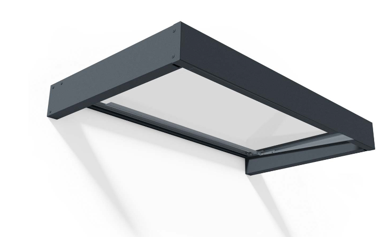 Sophia 3 ft. x 5 ft. Door Awning Kit - Grey Structure & Clear Panels