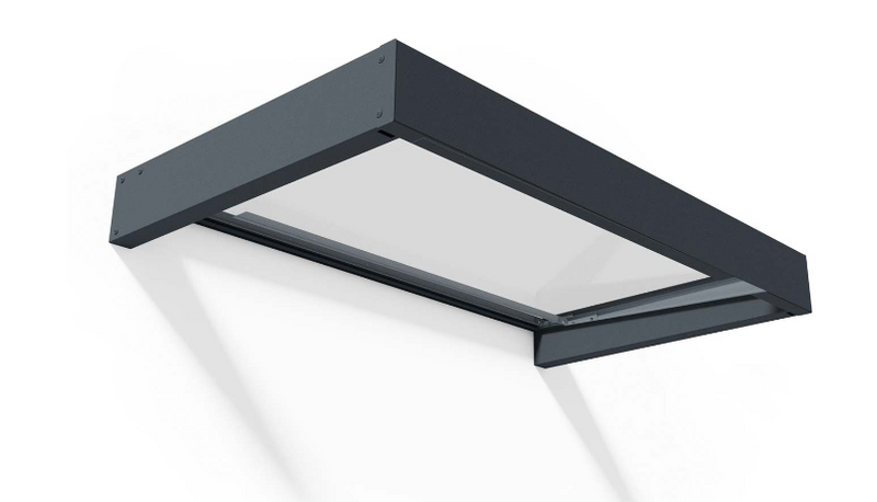 Sophia 3 ft. x 5 ft. Door Awning Kit - Grey Structure & Clear Panels