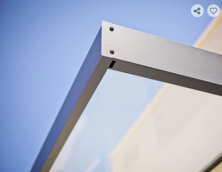 Sophia 3 ft. x 7 ft. Door Awning Kit - Grey Structure & Clear Panels