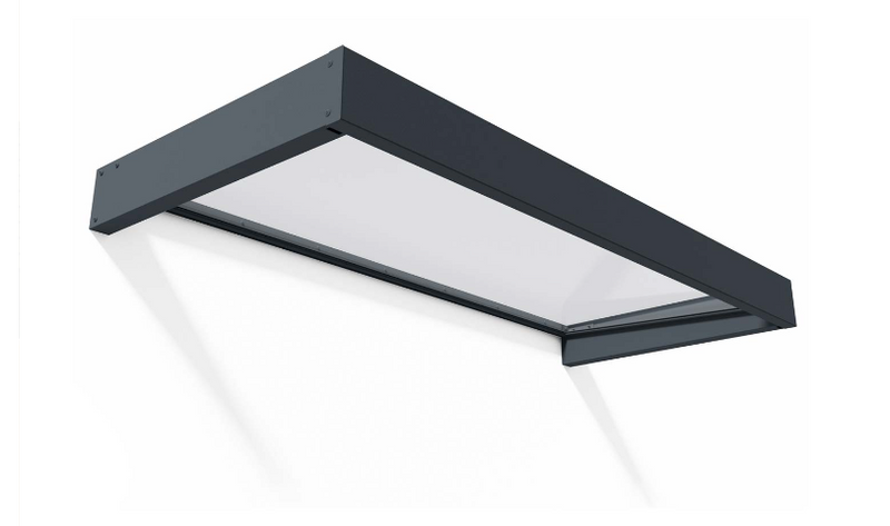 Sophia 3 ft. x 7 ft. Door Awning Kit - Grey Structure & Clear Panels