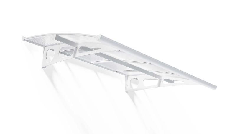 Bordeaux 5 ft. x 7 ft. Door Awning Kit - White Structure & Twin Wall Panels