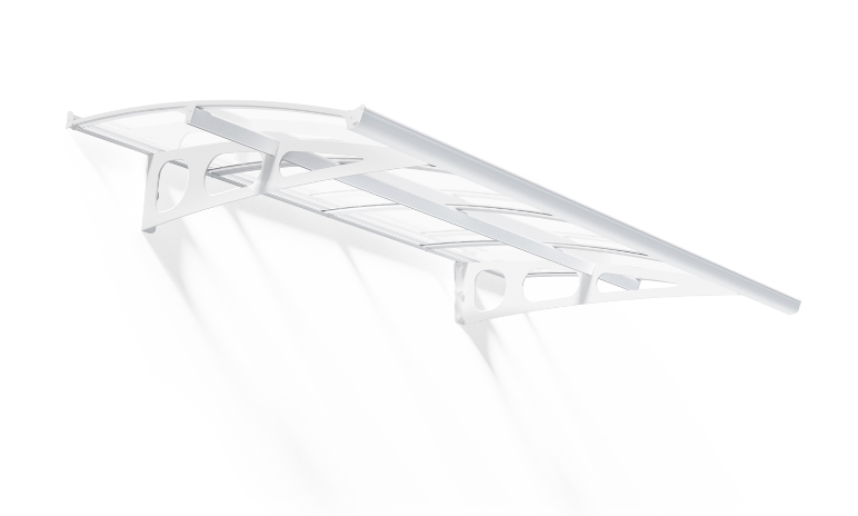 Bordeaux 5 ft. x 7 ft. Door Awning Kit - White Structure & Twin Wall Panels