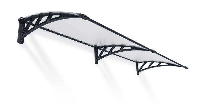 Neo 2 ft. x 8 ft. Door Awning Kit - Grey Structure & Twin Wall Panels