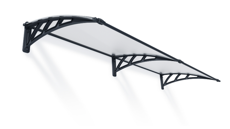 Neo 2 ft. x 8 ft. Door Awning Kit - Grey Structure & Twin Wall Panels
