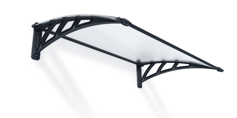 Neo 2 ft. x 3 ft. Door Awning Kit - Grey Structure & Twin Wall Panels