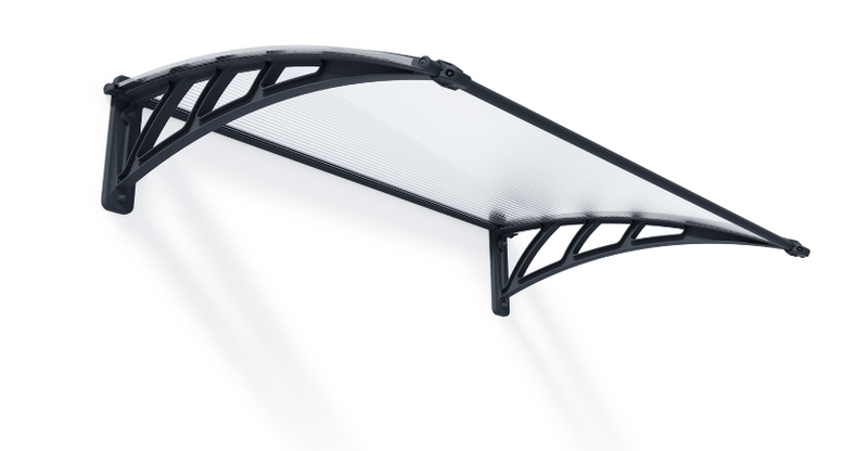 Neo 2 ft. x 3 ft. Door Awning Kit - Grey Structure & Twin Wall Panels