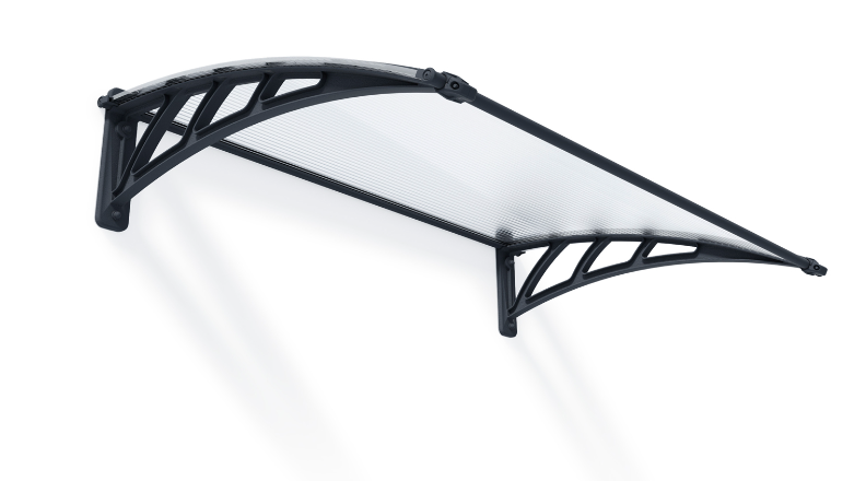 Neo 2 ft. x 3 ft. Door Awning Kit - Grey Structure & Twin Wall Panels