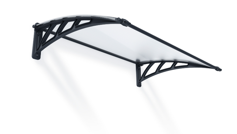 Neo 2 ft. x 4.5 ft. Door Awning Kit - Grey Structure & Twin Wall Panels