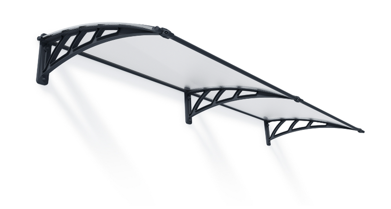 Neo 2 ft. x 7 ft. Door Awning Kit - Grey Structure & Twin Wall Panels