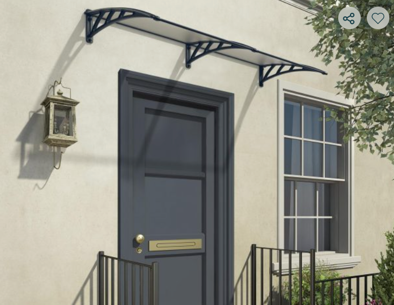 Neo 2 ft. x 7 ft. Door Awning Kit - Grey Structure & Twin Wall Panels