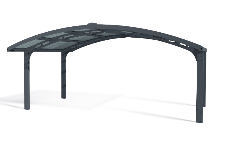 Arizona Double Wings 16ft. x 19 ft. Carport Kit - Grey Structure Solar Grey Panels