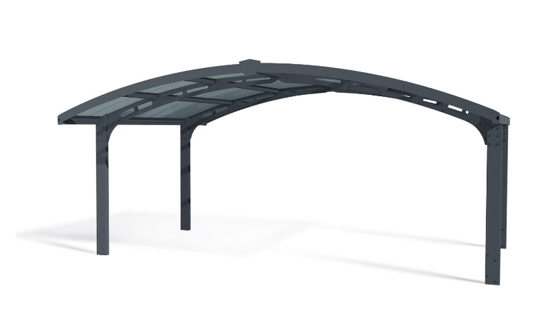 Arizona Double Wings 16ft. x 19 ft. Carport Kit - Grey Structure Solar Grey Panels