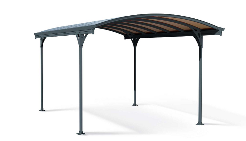 Vitoria 10 ft. 17 ft. Carport Kit - Grey Structure