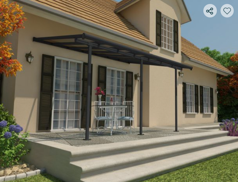 Sierra 10 ft. x 20 ft. Patio Cover Kit - White, Clear Multi wall