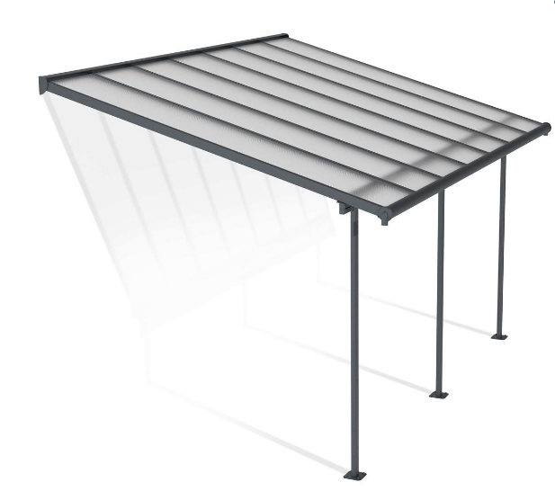 Sierra 10 ft. x 14 ft. Patio Cover Kit - Grey, Clear Twin wall
