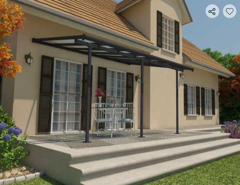 Sierra 10 ft. x 14 ft. Patio Cover Kit - White, Clear Twin wall