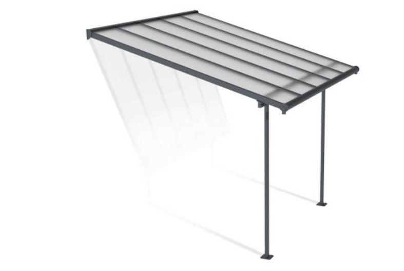 Sierra 10 ft. x 10 ft. Patio Cover Kit - Grey, Clear Twin wall