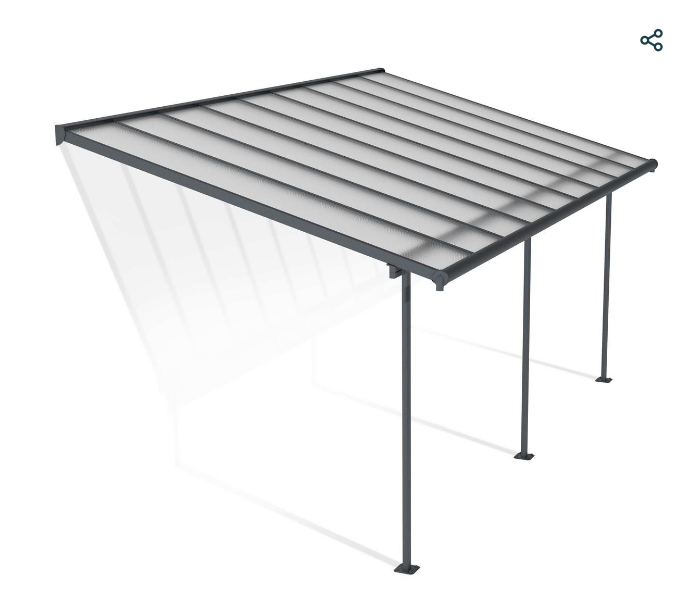 Sierra 10 ft. x 20 ft. Patio Cover Kit - Grey, Clear Twin wall
