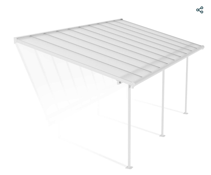 Sierra 10 ft. x 20 ft. Patio Cover Kit - White, Clear Multi wall