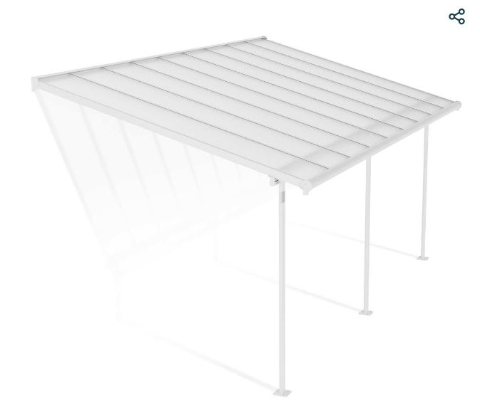 Sierra 10 ft. x 18 ft. Patio Cover Kit - White, Clear Twin wall