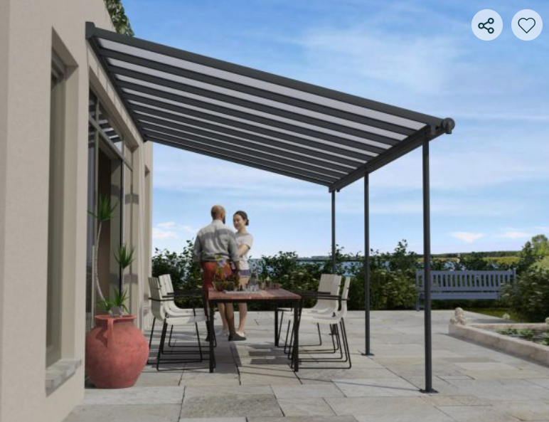Sierra 10 ft. x 18 ft. Patio Cover Kit - White, Clear Twin wall