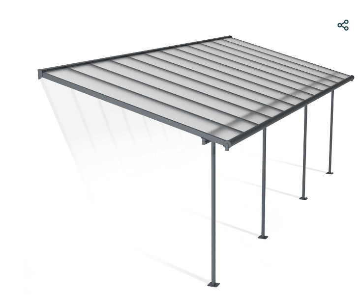 Sierra 10 ft. x 24 ft. Patio Cover Kit - Grey, Clear Twin wall