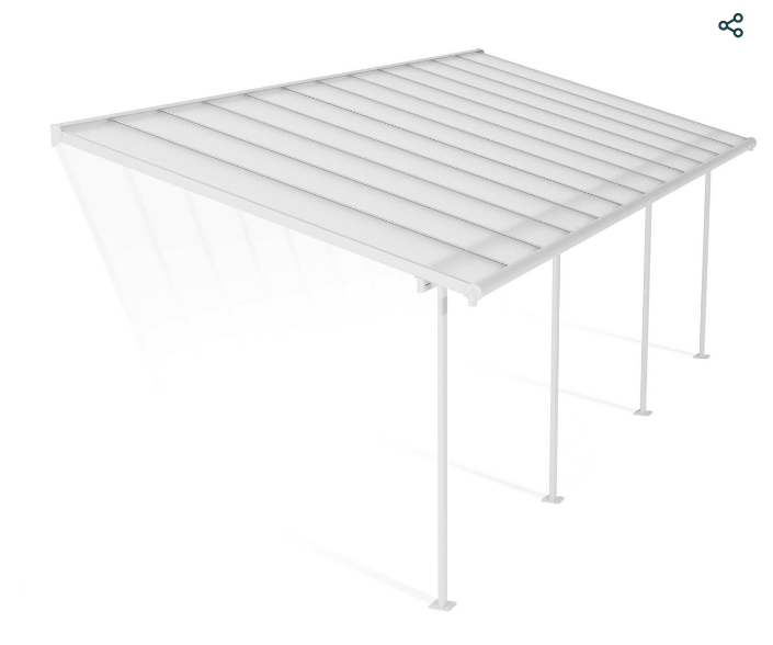 Sierra 10 ft. x 24 ft. Patio Cover Kit - White, Clear Twin wall