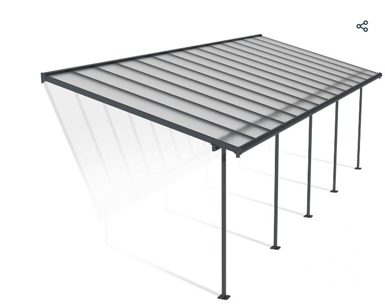 Sierra 10 ft. x 30 ft. Patio Cover Kit - Grey, Clear Twin wall