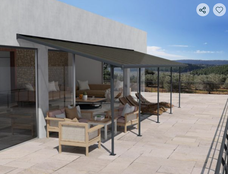 Sierra 10 ft. x 30 ft. Patio Cover Kit - White, Clear Twin wall