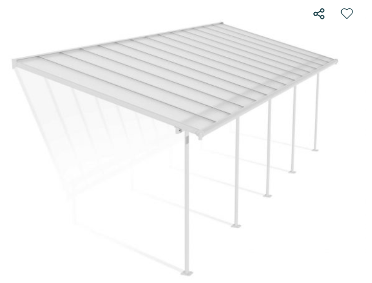 Sierra 10 ft. x 28 ft. Patio Cover Kit - White, Clear Twin wall