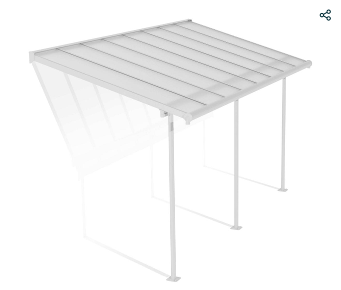 Sierra 7 ft. x 15 ft. Patio Cover Kit - White, Clear Twin wall