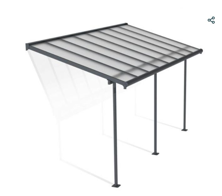 Sierra 7 ft. x 15 ft. Patio Cover Kit - White, Clear Twin wall