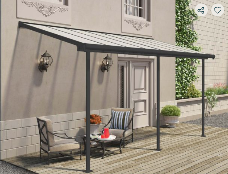 Sierra 7 ft. x 15 ft. Patio Cover Kit - White, Clear Twin wall
