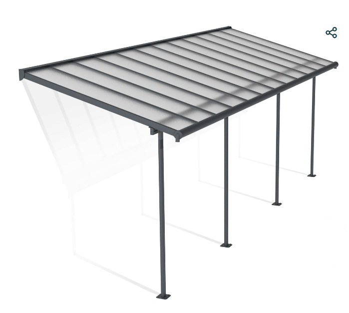 Sierra 7 ft. x 22 ft. Patio Cover Kit - Grey, Clear Twin wall