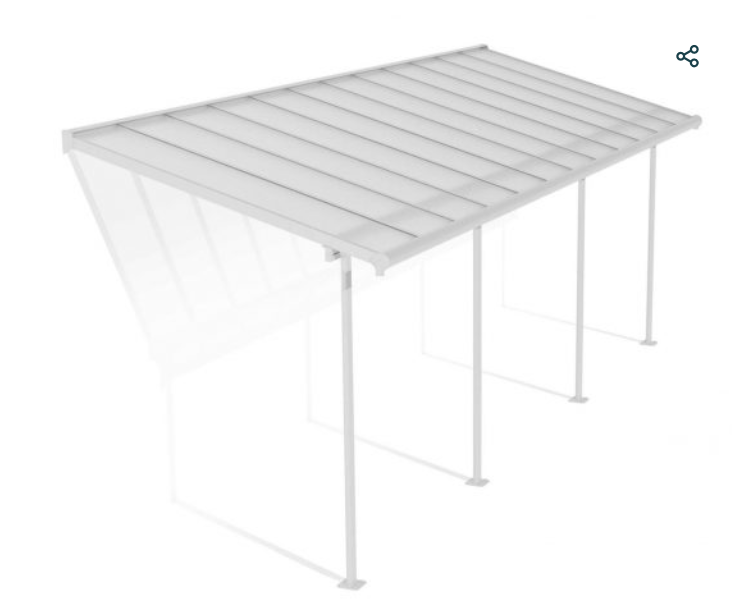 Sierra 7 ft. x 22 ft. Patio Cover Kit - Grey, Clear Twin wall