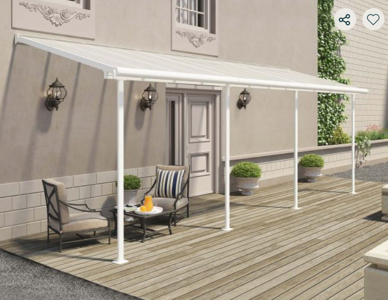 Sierra 7 ft. x 22 ft. Patio Cover Kit - Grey, Clear Twin wall