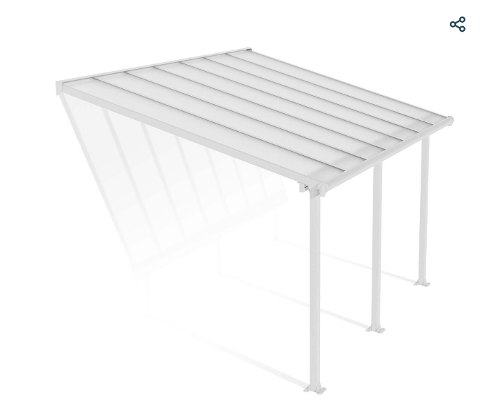 Olympia 10 ft. x 14 ft. Patio Cover Kit - White, Clear Twin wall