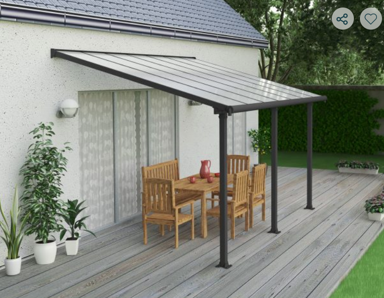 Olympia 10 ft. x 20 ft. Patio Cover Kit - Grey, Clear Multi wall